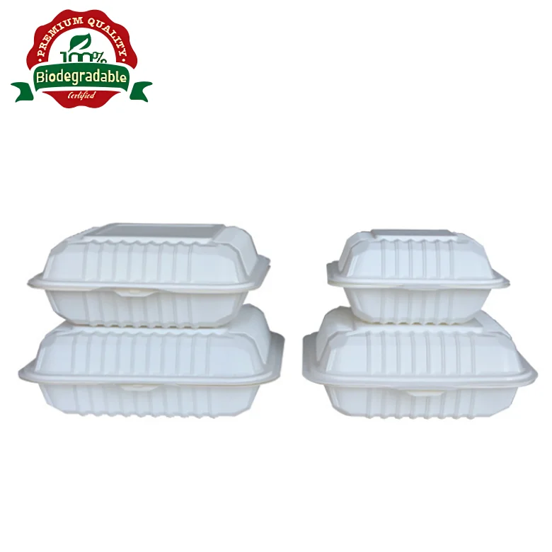 
 Экологичная компостированная упаковка кукурузного крахмала Ланч-боксы pla посуда одноразовые биоразлагаемые контейнеры для еды на вынос  
