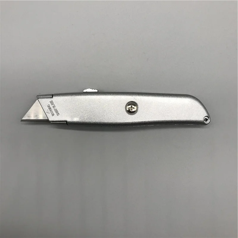 Professional zinc alloy utility retractable safe carton box cutter heavy duty utility carpet knife