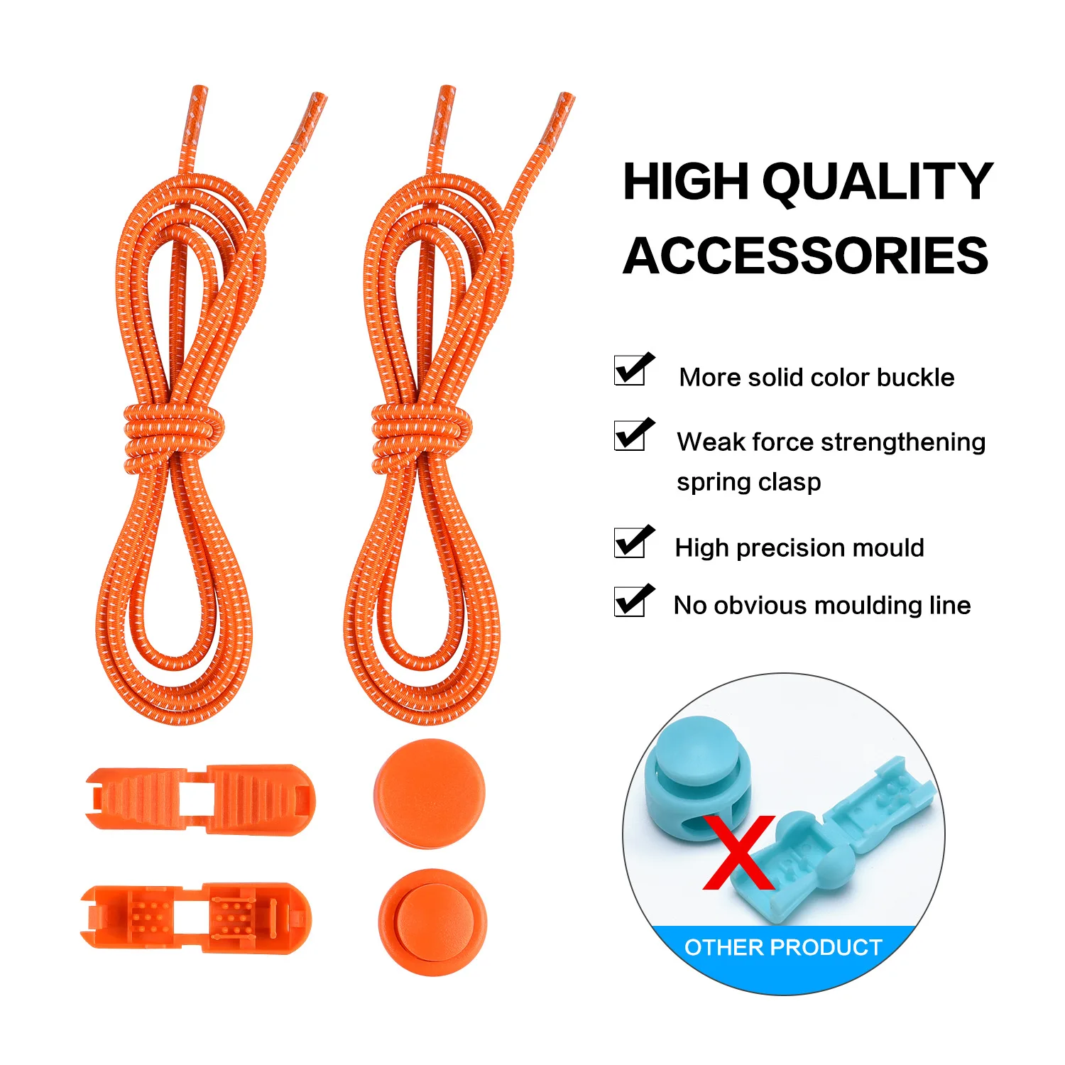 Manufacturer Outdoor Sports No tie Shoe Laces Lazy Elastic Lock Rope Shoelaces for Running Shoes