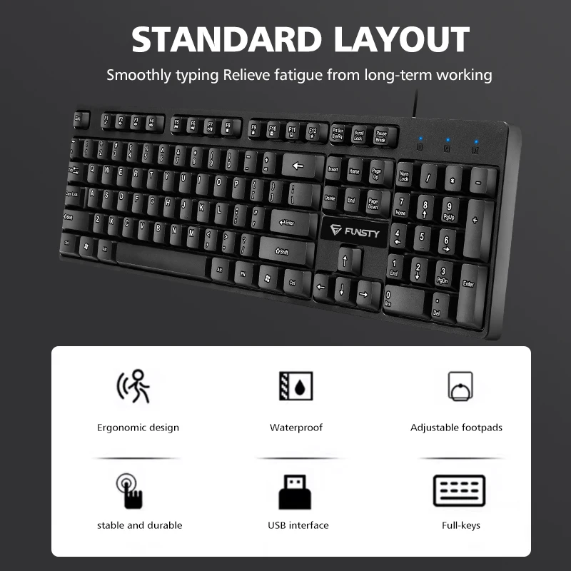 Cheap Work Wired Simple Mechanical Gaming Office Keyboard For Desktop PC Computer