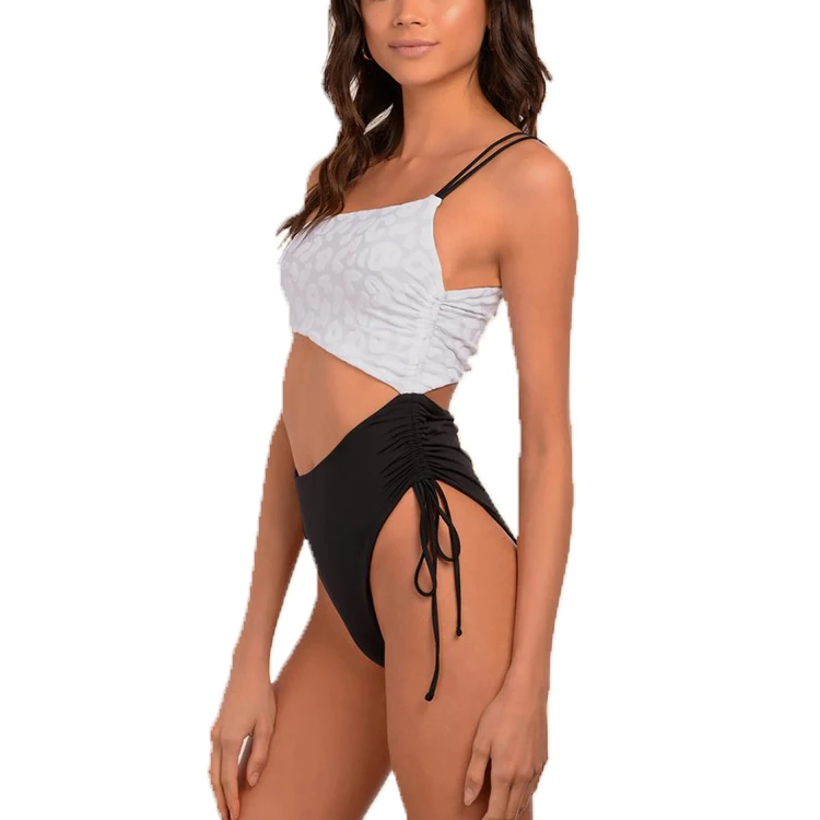 OEM ODM Design Private Label Logo Reversible High Cut One Shoulder Bikini Swimwear for Women OEM Service Bikinis Adults Support