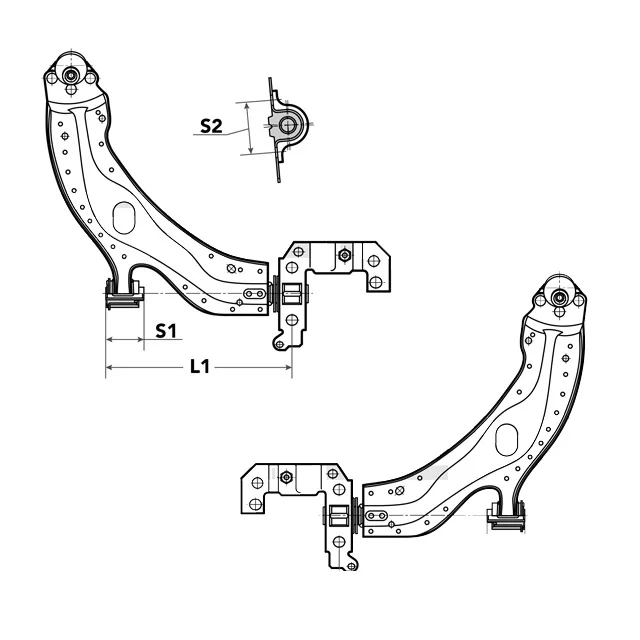Lower Left and Right Pair Set Suspension Arms Low Price OE 51866700 51866701 For Fiat Doblo I, Palio, Siena, Strada, Albea