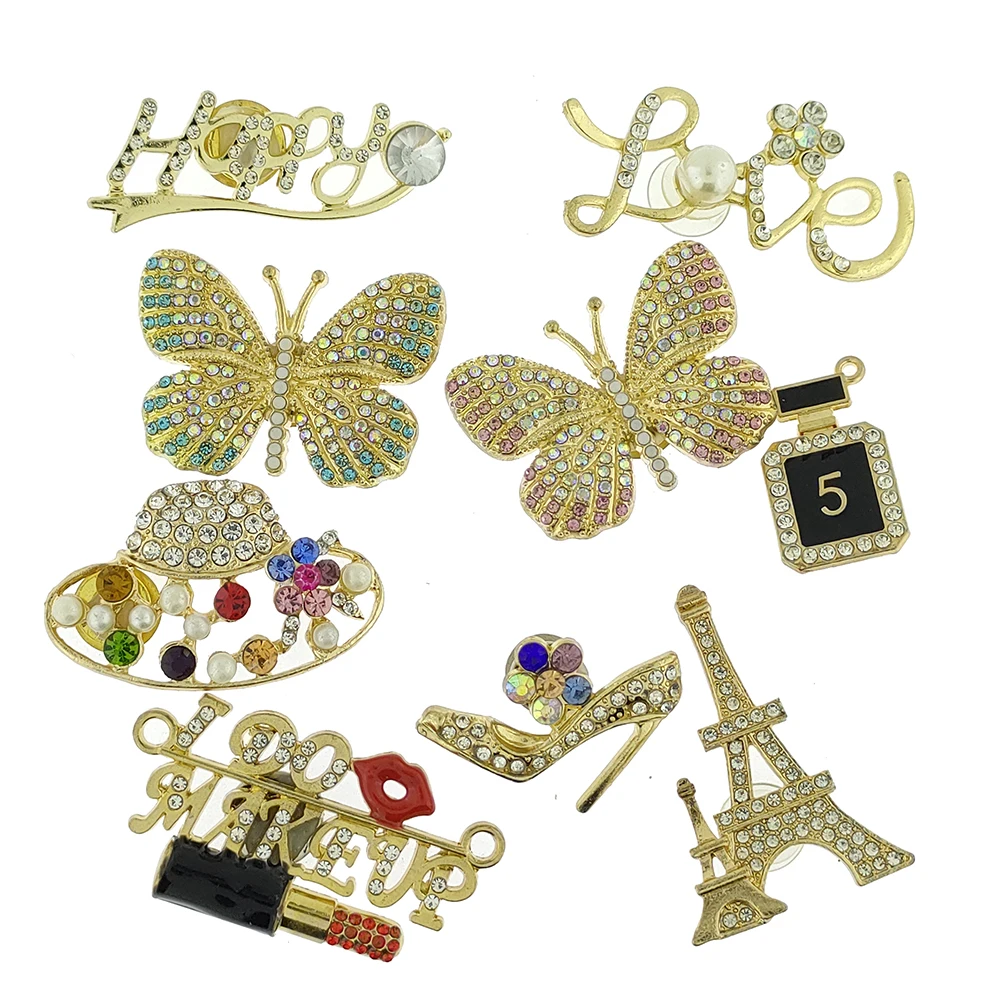 Fashion boutique footwear DIY plastic shoe buckle five flower crocodile charm designer gift for children and girls