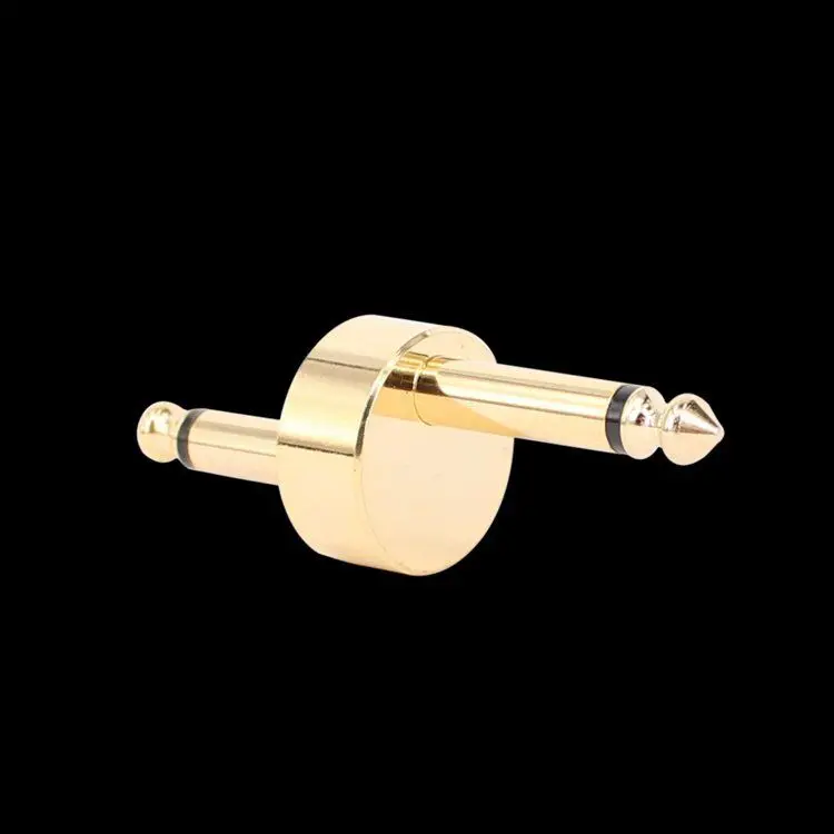 Золотой цвет 6,35 мм между мужчинами адаптер стерео аудио конвертер для гитары PC