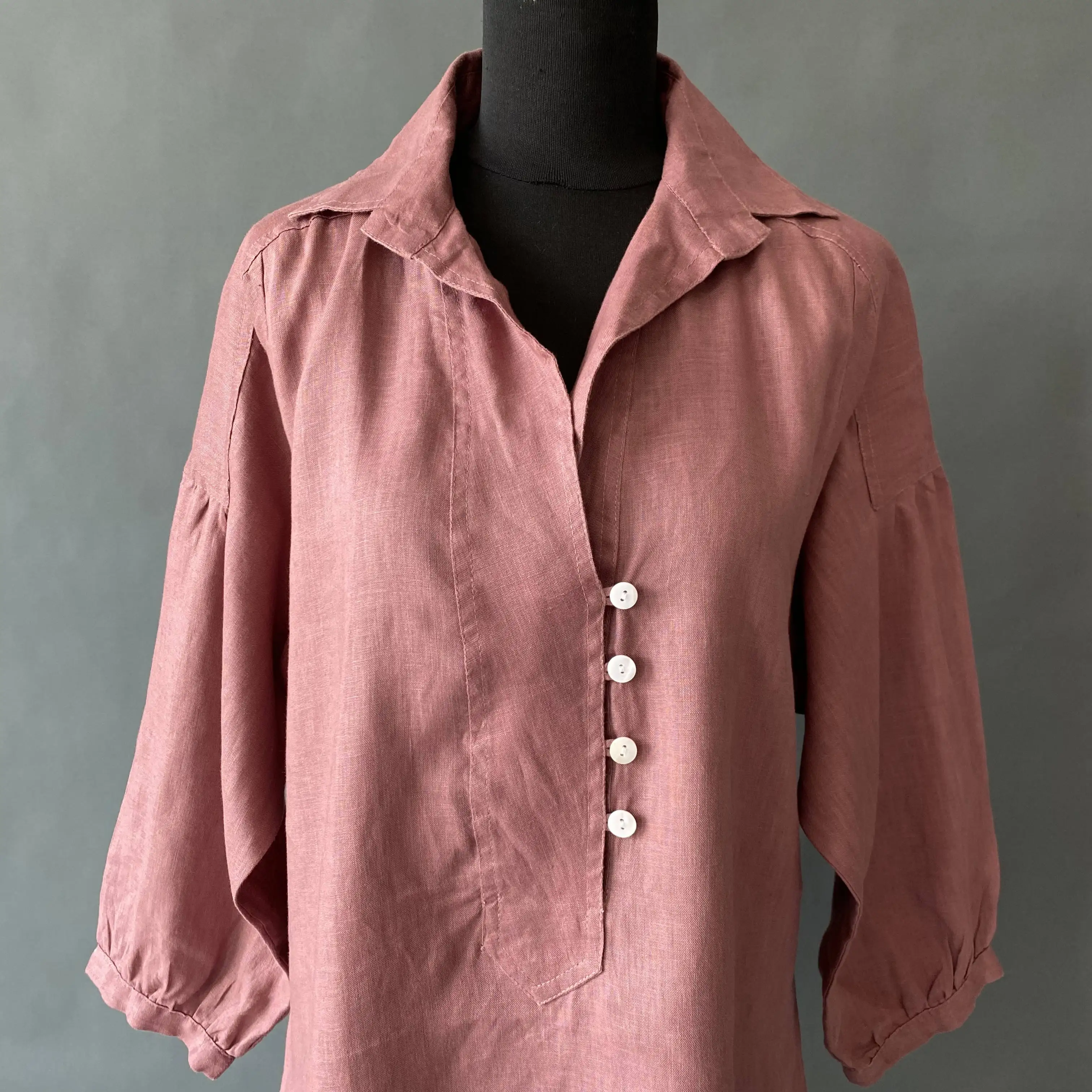 Pure Fashion Linen Dress Shirt Women tunic top ladies linen shirts blouse