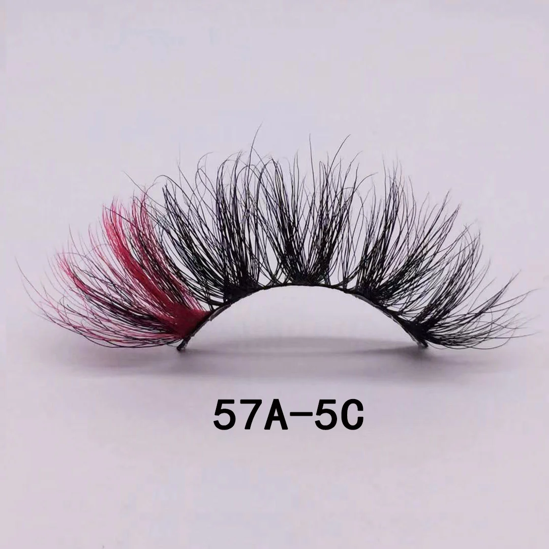 3D Mink Eyelashes Colorful 100% Mink Lashes Mix Color Pink Blue Red White False Eyelashes Fluffy Soft Mink Eyelashes