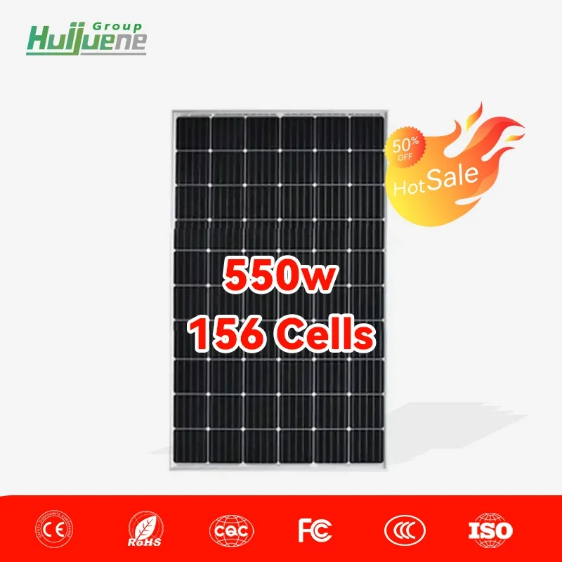 Home use solar panel Monocrystalline 156 Cells 550w 600w Pv system Solar Panel 156.56mm