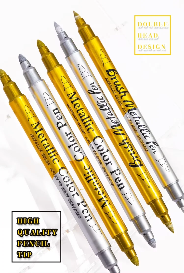 DIY Metal Waterproof Permanent Paint Marker Pens Gold Silver 1.5mm Craftwork Resin Mold Pen Art Painting Student Supplies