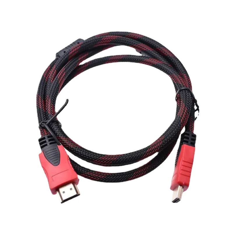 Manufacturers wholesale red and black net double false ring H DMI TV set-top box supports 3D 1.5m H DMI high-definition cable