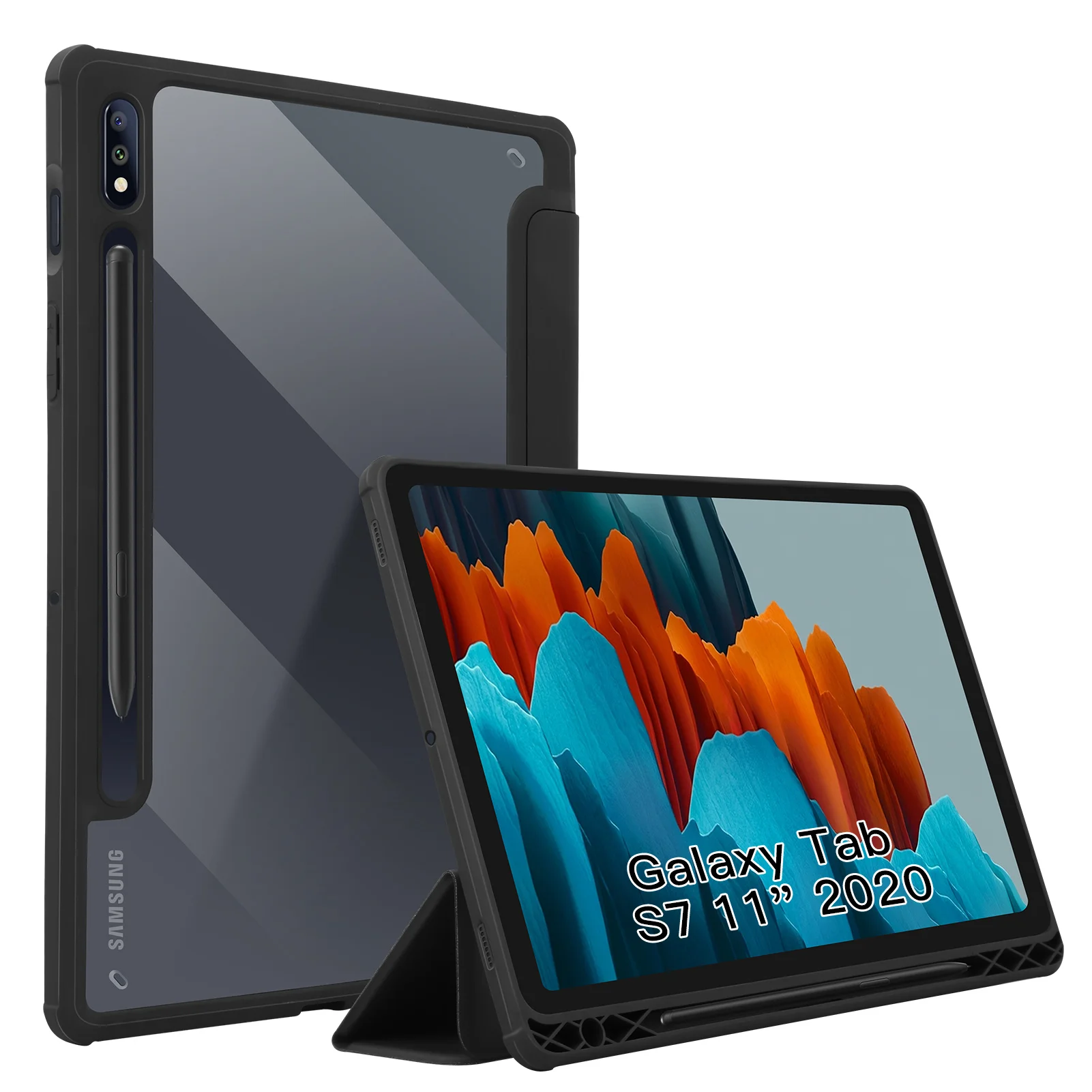 Fold Shell Tablet Cover Case For Samsung Galaxy Tab S7 Sm-T870/T875/Tab S8 11inch Sm-X700/X705