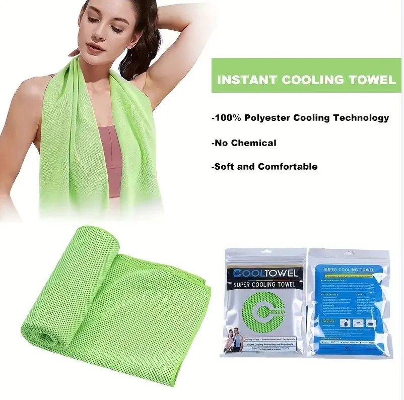 Summer Hot Sale Microfiber Cooling Towel Wholesale Ice Sport Towel Instant Cool Gym Towel 30*90cm Breathable Fiber