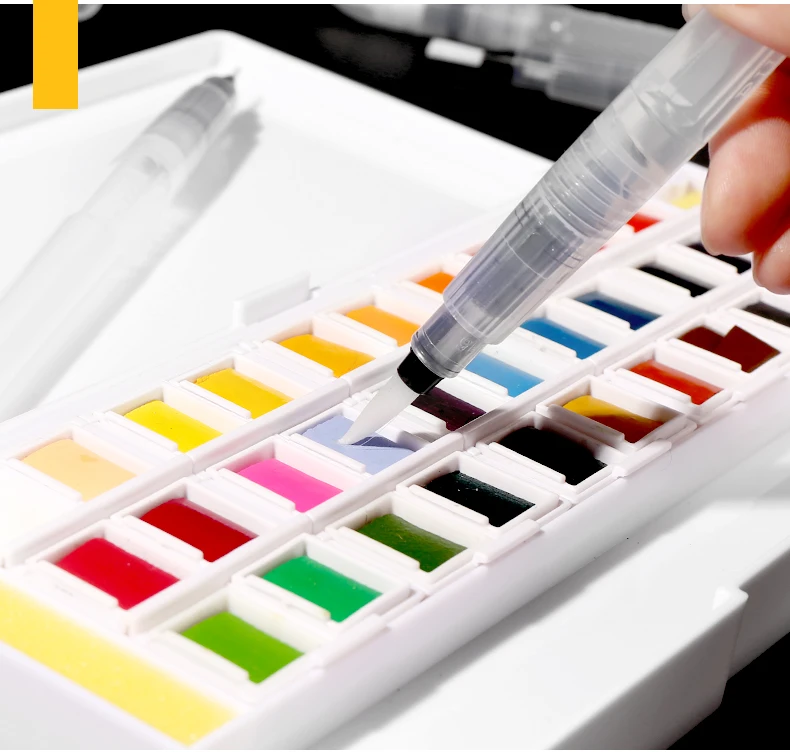 Cixi Superior 3/6 pcs Set Artist Water Supply Brush Pen MS-011-3/6 with 6 Sizes Round and Flat Tps