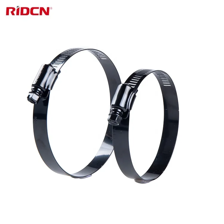 Black Hose Clamps 304 Stainless Steel Worm Drive Hose Black Coating Clamps