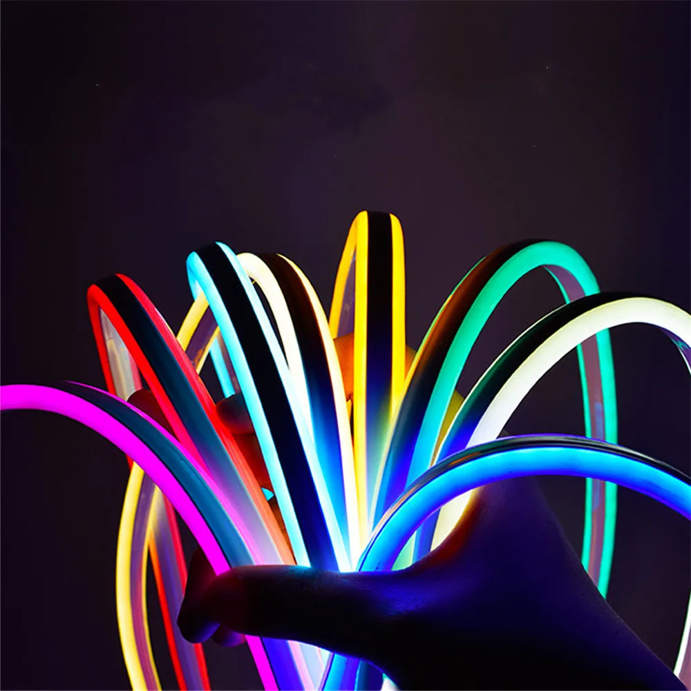 IP65 водонепроницаемая ПВХ силиконовая неоновая лента RGB 110 В 220 в 12 24 гибкий светодиодный неоновый