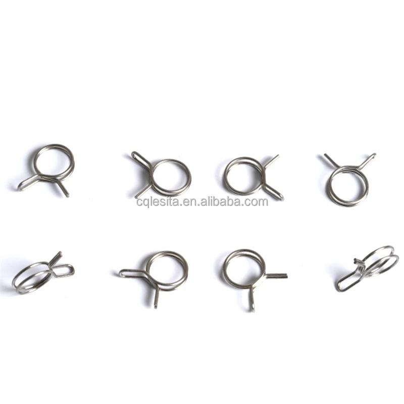 Mn65 Steel Zinc Plating Double Wire Spring Hose Clamp Adjustable Tube Clamps Clips Spring Wire Ring Hose Clamps
