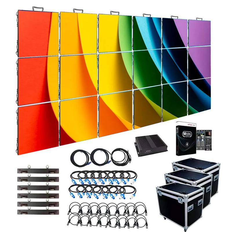 P2.6 P2.9 P3.9 P4.8 Indoor Full Color Led Rental Screen 50x50 Led Video Wall Screen Digital Signage and Displays