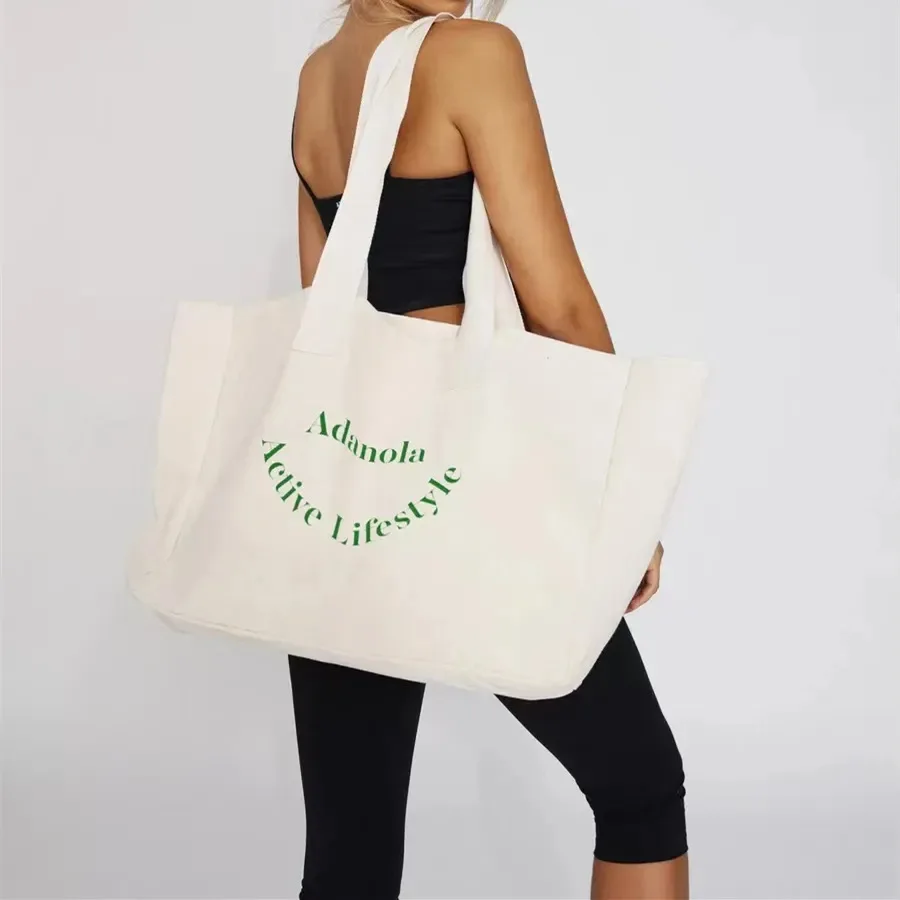 Promotional Travel Large Designer Cute Custom Logo Print Size Washable Durable Blank Tote Cotton Shopping Canvas Bag