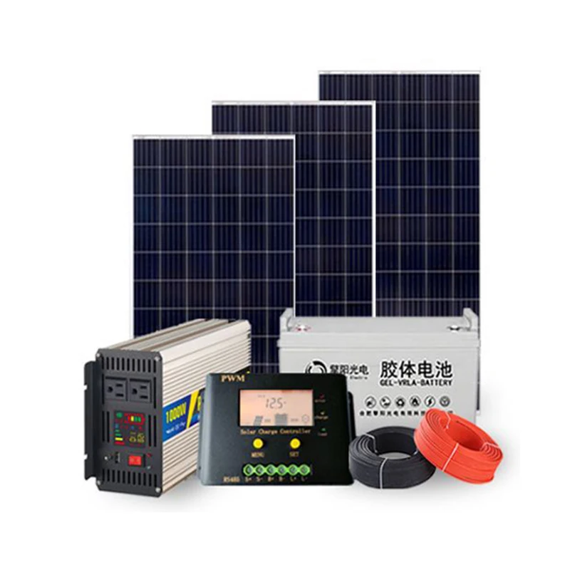 lifepo4 battery rv solar energy storage system 1000w for home  24v portable solar AC DC energy power generator solar system kit
