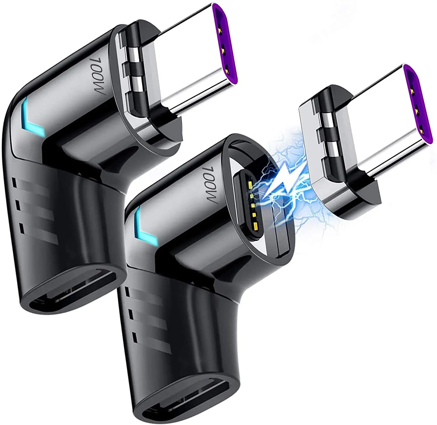 Fantastic Elbow USB C To USB C Magnetic Converter 100W 5A USB 2.0 Right Angle Adapter Female To Male