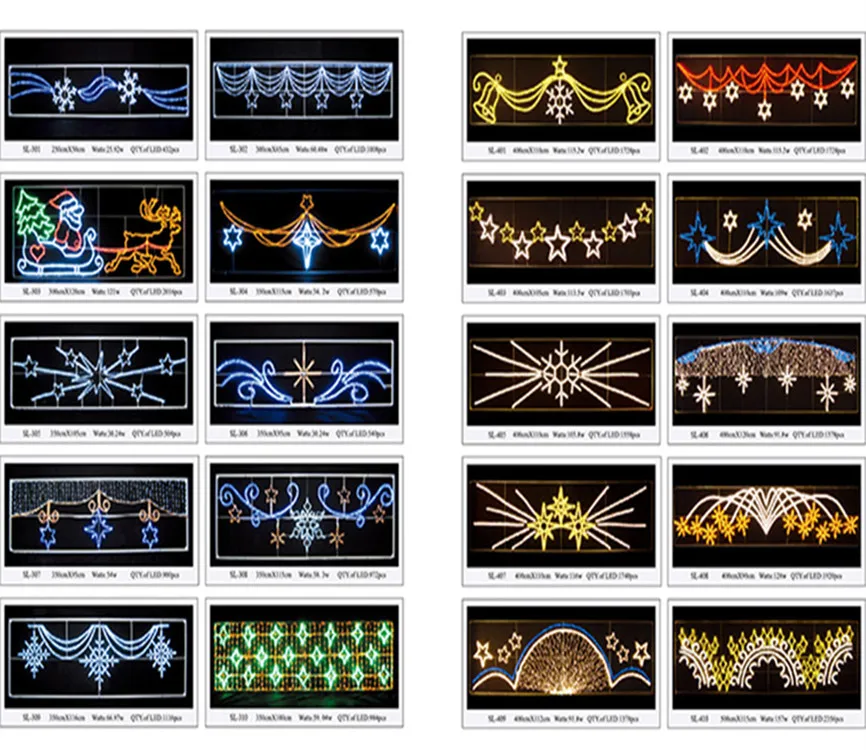 Outdoor street pole lights Holiday decoration christmas 2D led motif lights