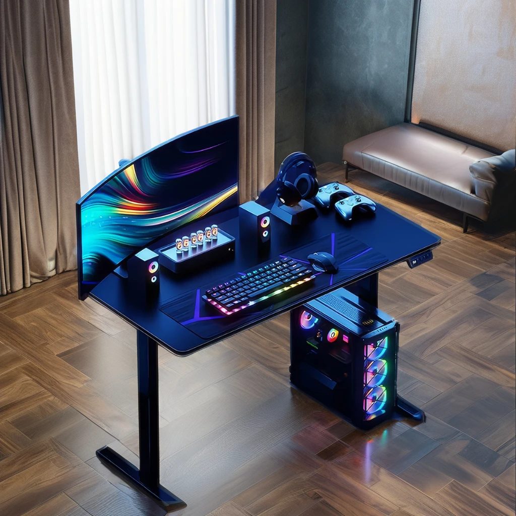 YG High Quality Accessories Pc Gaming Tables Adjustable Height Computer Desk RGB Gaming Desk