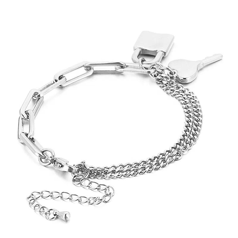 Aizhilin brazalete новый простой Титановый стальной толстый брелок креативный замок темпераментный богемный браслет для