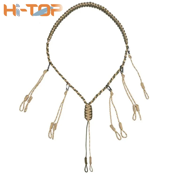Hitop 12-Rings Goose Gear Braided Hunting Accessories Duck Call Necklace With Adjustable Hand Braider