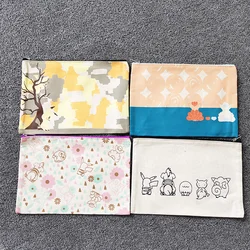 Wholesale Color Cotton Canvas Zipper Pouch With Logo Print Pencil Case
