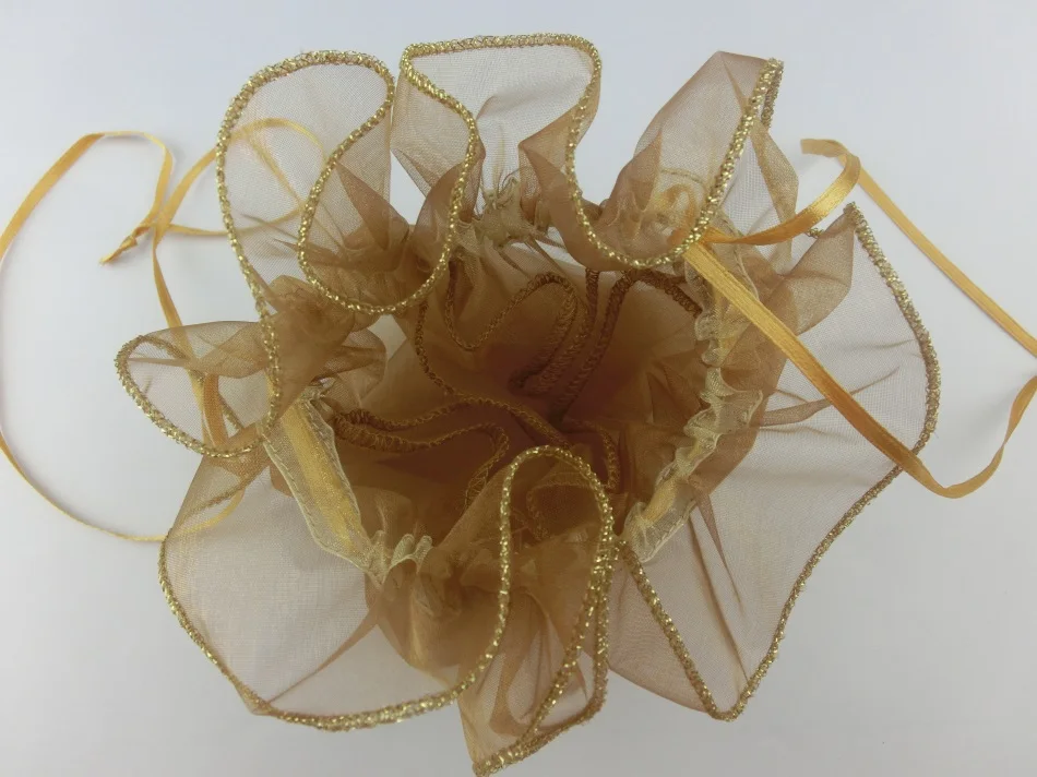 Pink Red purple clear Transparent organza double layers Round Pouch for Jewelry Packaging Gift