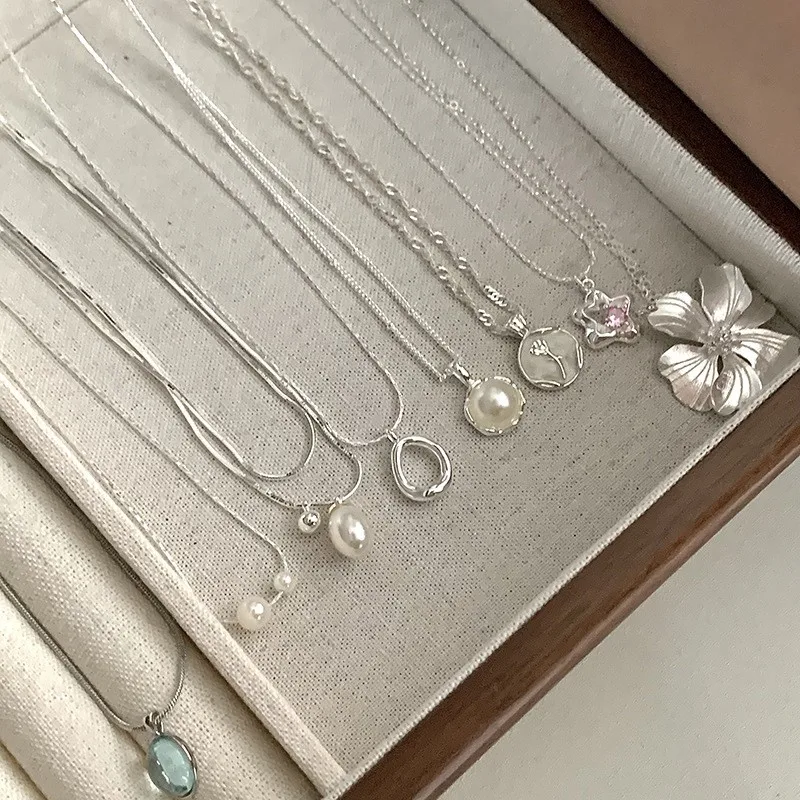 DAIHE 2024 Pendant for Necklace Pearl Colorless Collar Chain with High Grade Fashion Jewelry Necklace for Women