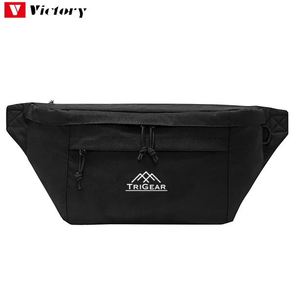 Large double zipper waist bags adjustable crossbody strap pouch waist bag fanny pack waist bag