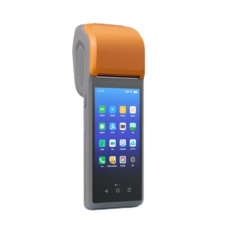 Mobile POS Android Terminal with Restaurant POS Software and Receipt Printer for Fast Food Seafood Meat Snack Lunch Kitchen Bar
