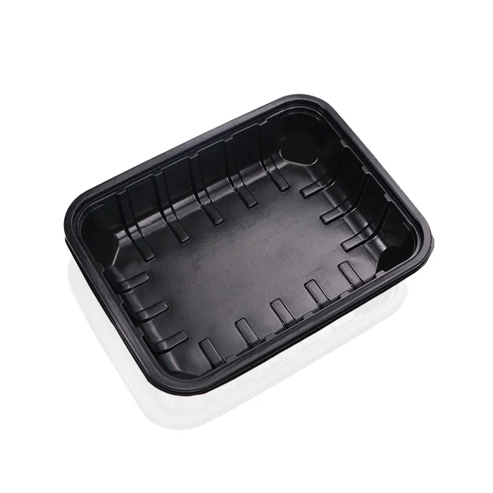 Custom disposable PP/EVOH/PE heat sealing food tray map vacuum forming plastic meat packaging tray