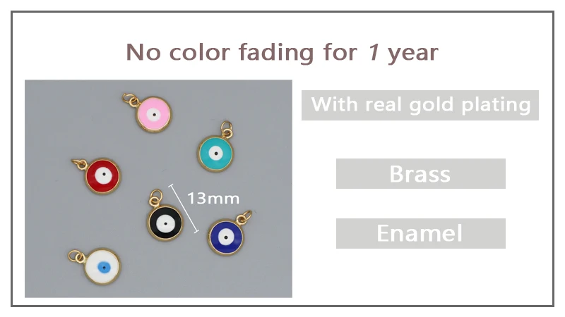 New Bulk Sale Diy Women Black White Blue Pink Devil Eyes Charm Jewelry Fashion Enamel Turkish Gold Plated Evil Eyes Pendant
