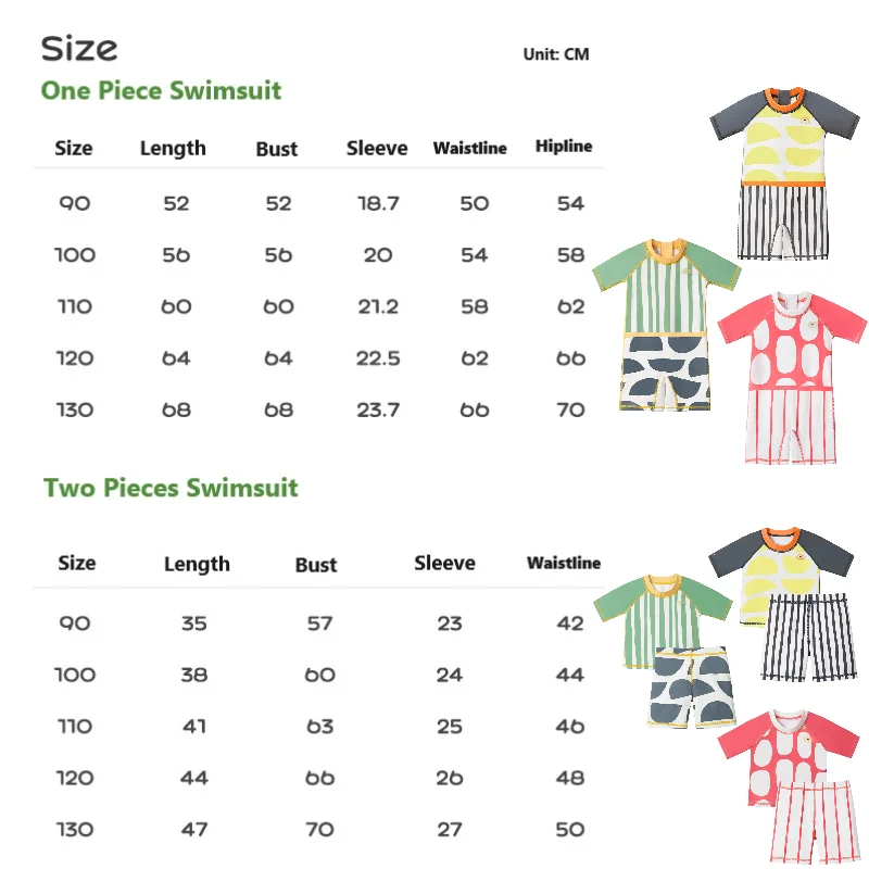 KOCOTREE Brand Kids Cute Baby Short Sleeve Bathing Suits Boy Girl Swimsuit for Children With Storage Bag Free Swimming Cap
