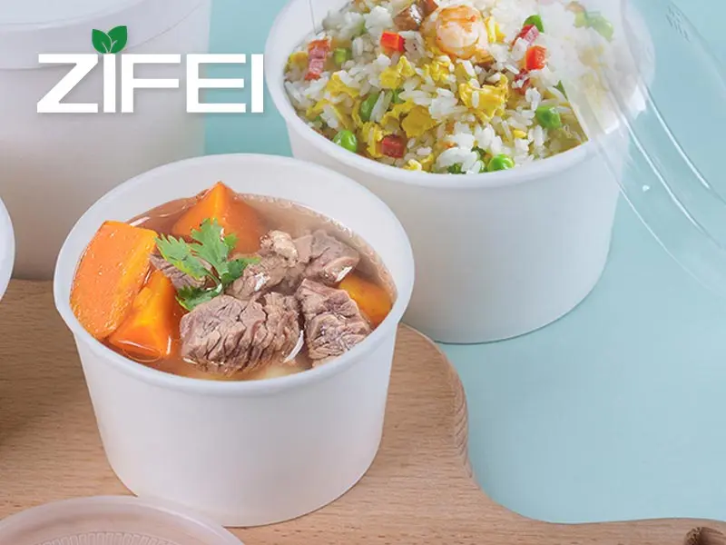 Soup Cups 12oz 16oz Noodles Food Paper Bowl 750ml 1300ml Disposable Food A Salad Paper Bowls
