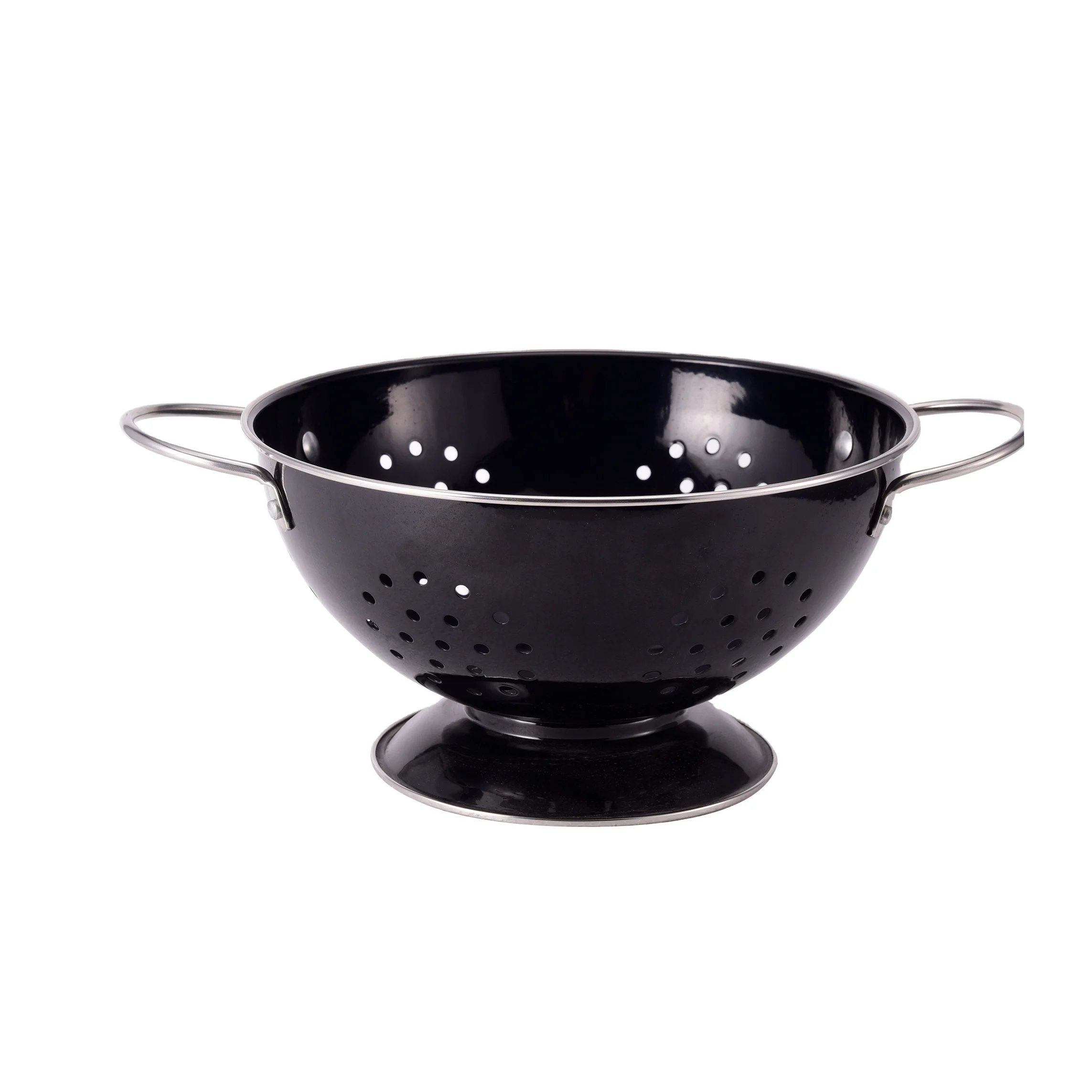 Wholesale High Quality Enamel Colander Filter Kitchen Metal Vegetable Strainer With Handle