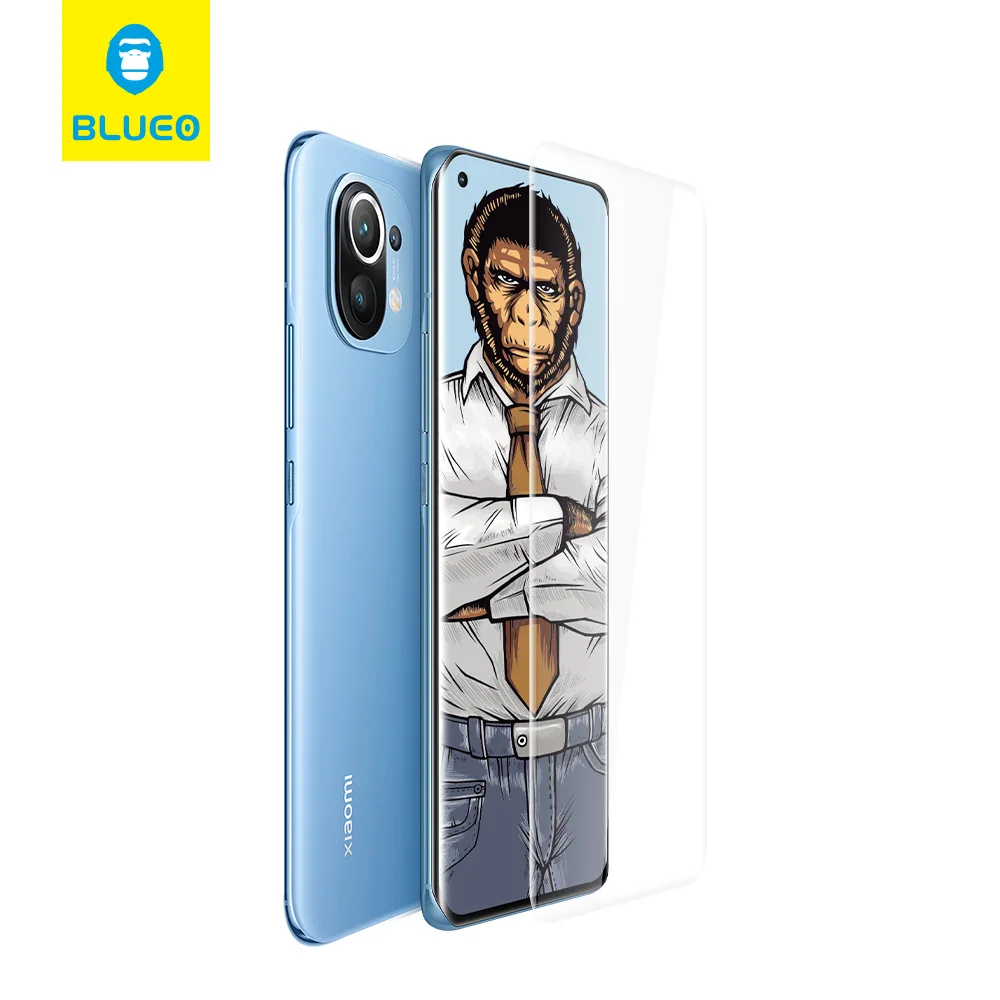 Жидкий УФ-клей Blueo для Xiaomi 11 защитная пленка из закаленного стекла с полным клеем Mi 10T Pro