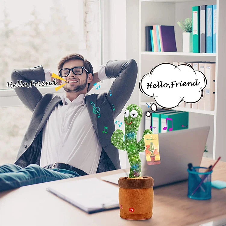 Лидер продаж 2021 говорящая пение танцующая игрушка-кактус подарок плюшевая игрушка кукла-кактус банка для записи Электрический танцующий
