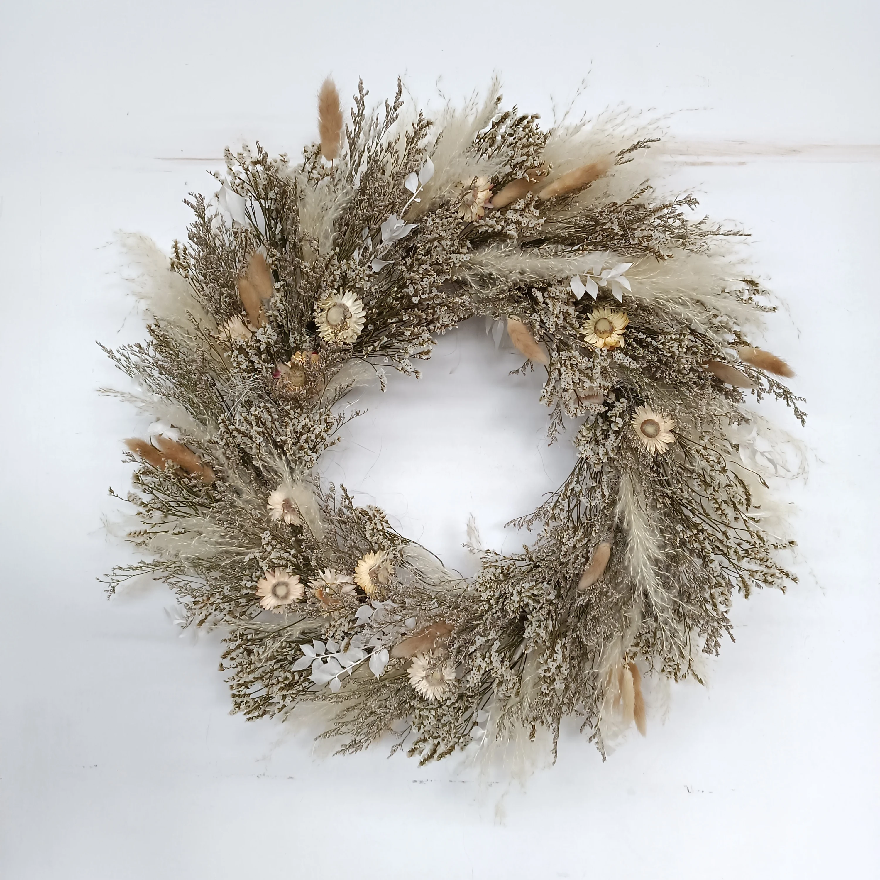Large size free sample dried flowers wreath preserved flower garland BOHO Home decorative flowers Decorative wreaths