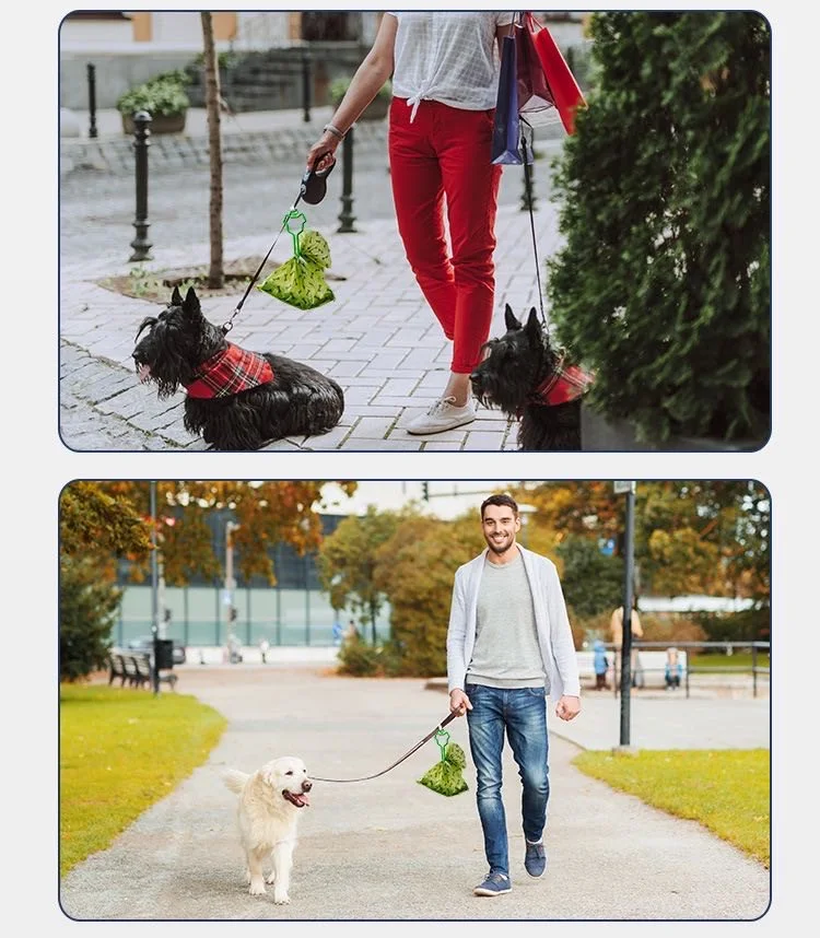 Plastic poop bags Casual Dogs Sustainable plastic dog poop bag pick up clip carrier free dog leash dirty waste bag holder