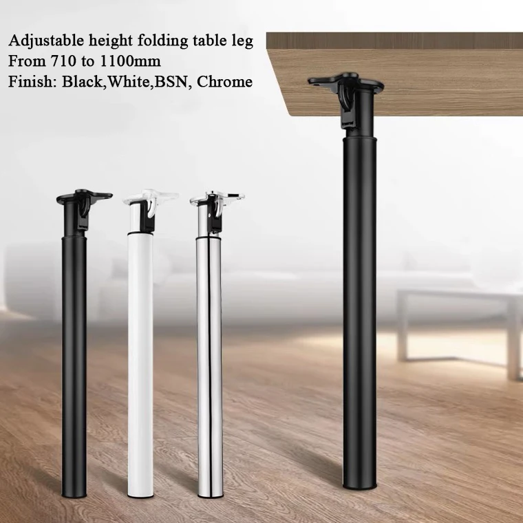 Adjustable height folding table legs metal telescopic dining table base Furniture legs Folding table legs