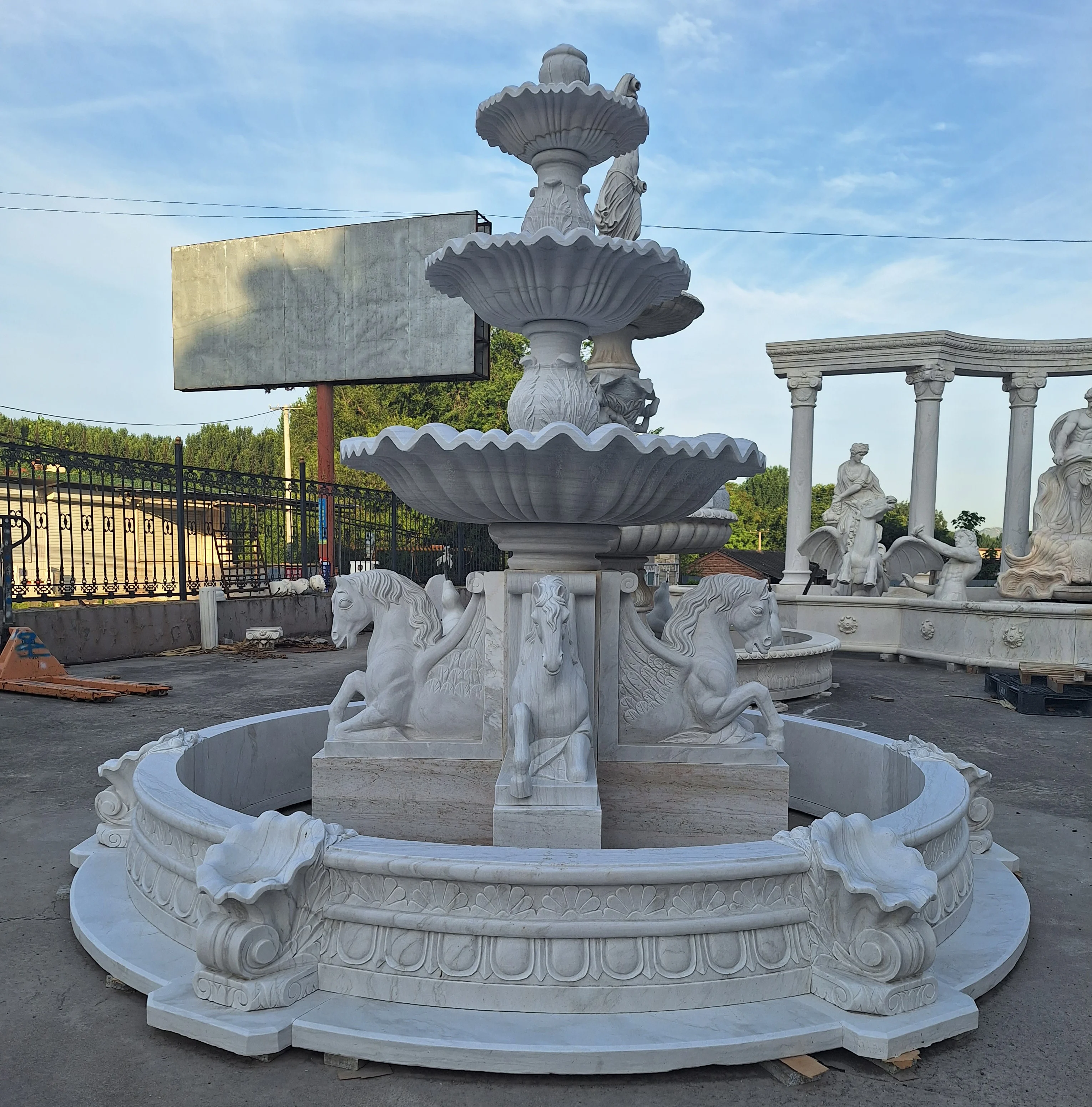 Горячая продажа ручная резьба Мраморный фонтан с