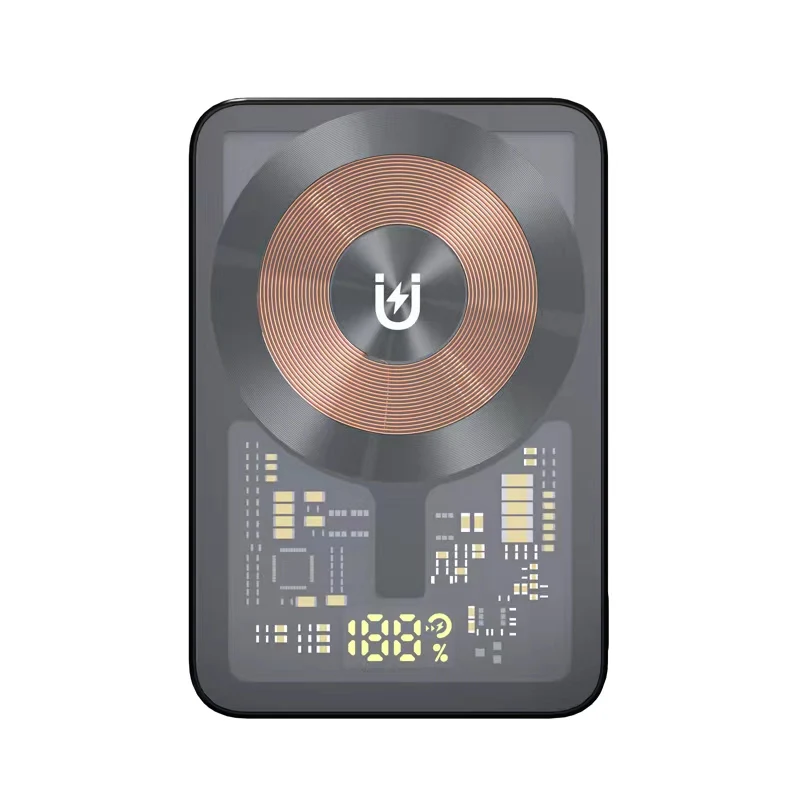 Free sample Portable mini Customized multiple cable built in 5000 mah magnetic wireless power bank for iphone 13