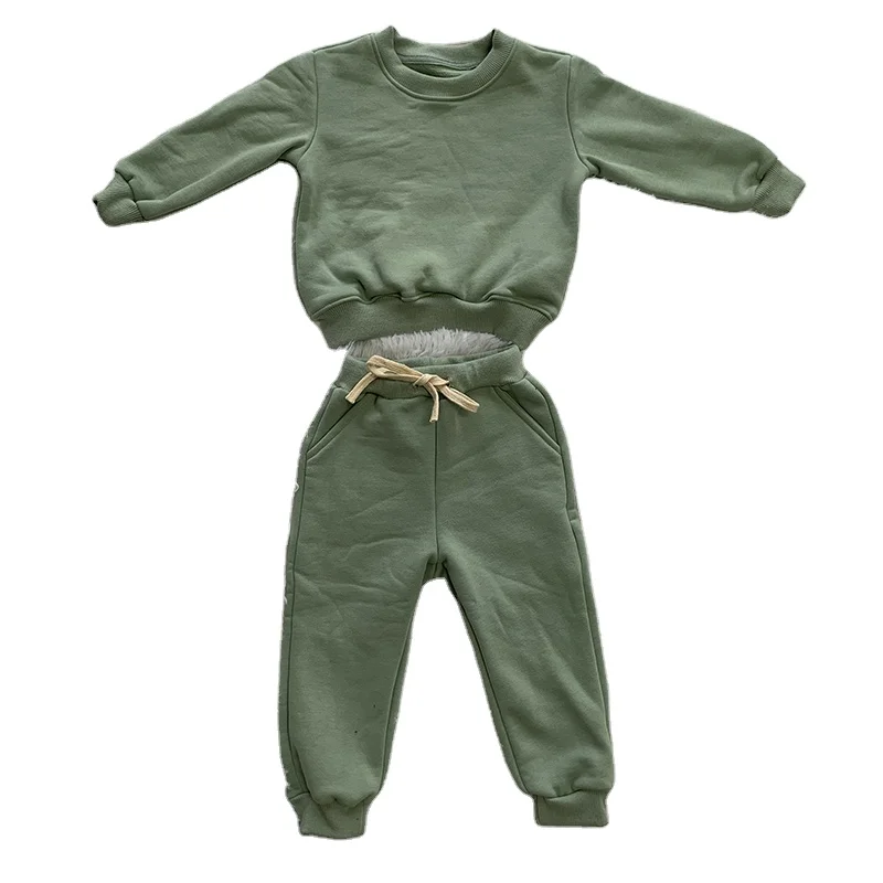 kids clothing fleece cotton tracksuits children high quality sweatshirt boys pants jogger