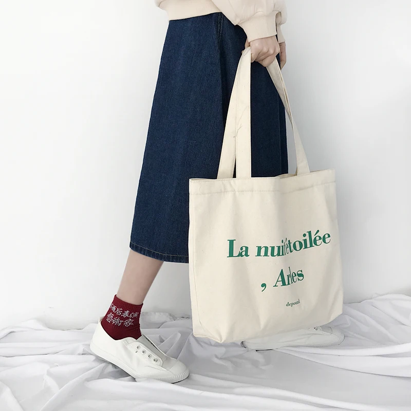 Китайская Фабрика Прямая популярная Экологически чистая Модная Складная многоразовая сумка для покупок из хлопчатобумажной ткани