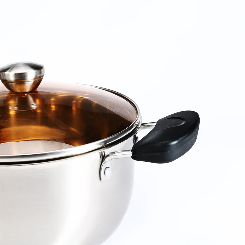 Kitchen die cast casserole cookware set stainless steel insulated hot pot with glass lid