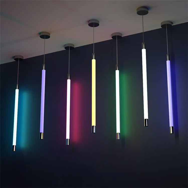 2022 new design 220V T8 2ft 3ft 4ft 18W Hoisting LED tube light Restaurant showroom decoration pendant light tube