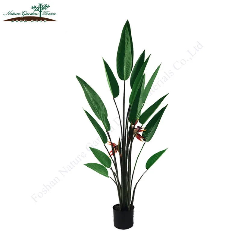 Indoor Home Decoration Fabric Tree with Flower Bird of Paradise Plant Artificial Skybird