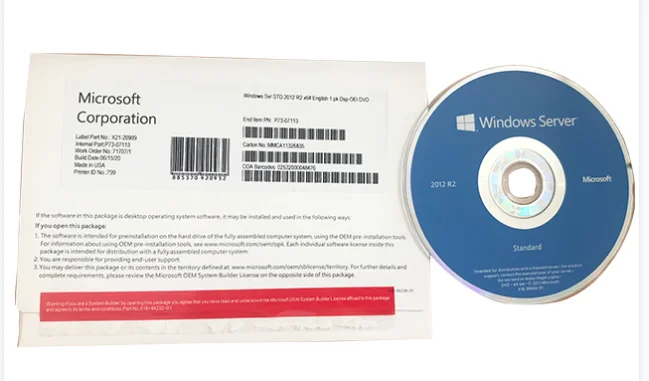 Windows сервер 2012 R2 STD oem коробки DVD полный пакет 3 месяца